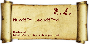Murár Leonárd névjegykártya